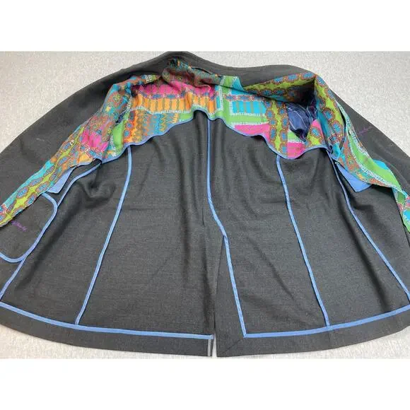 Robert Graham Blazer Men 46R Gray 100% Wool 2-Button Sports Jacket
